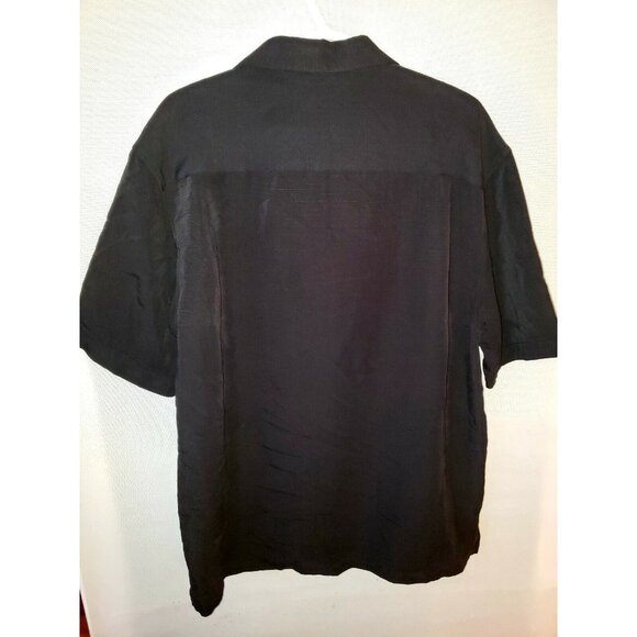 Cubavera Shirt Cuban Style Long Sleeve Black Men Size Large - Picture 2 of 9